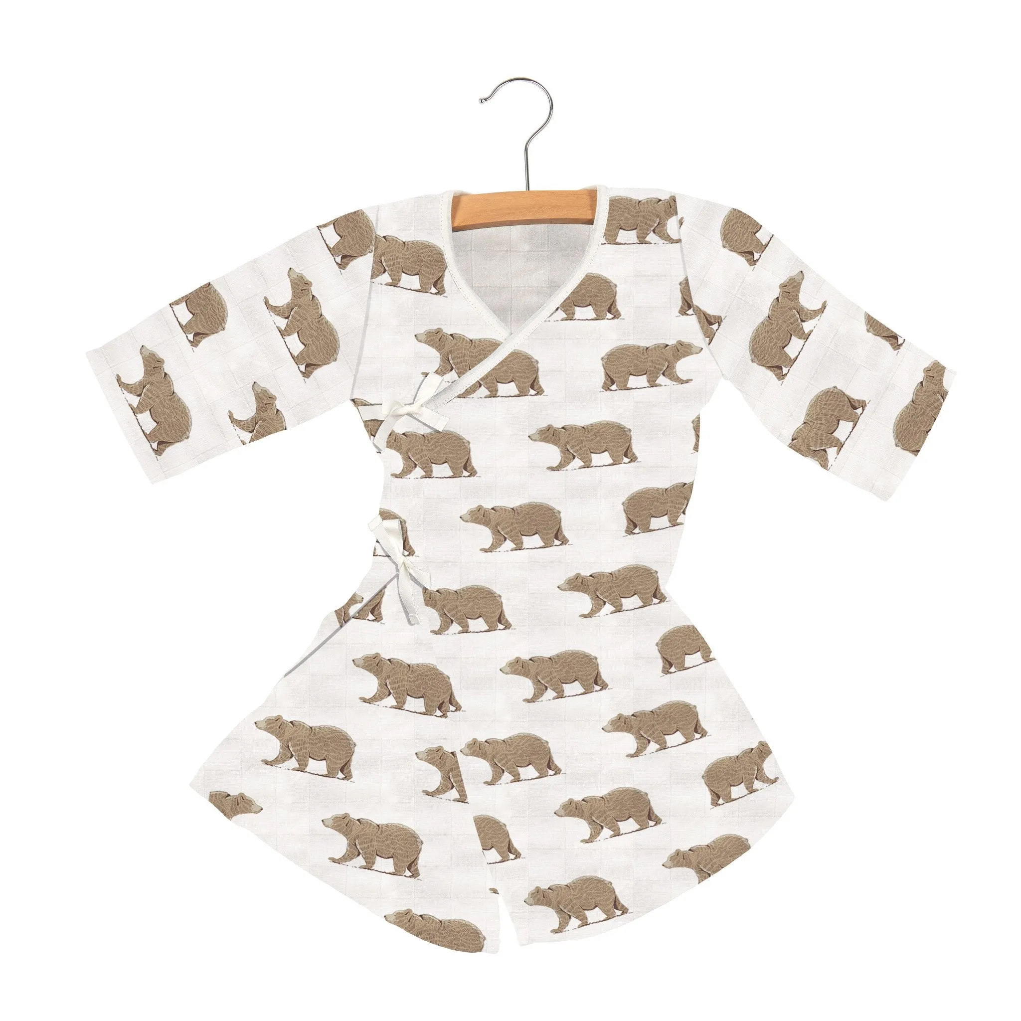 Goodnight Bear Bamboo Newcastle Mini Wrap Dress