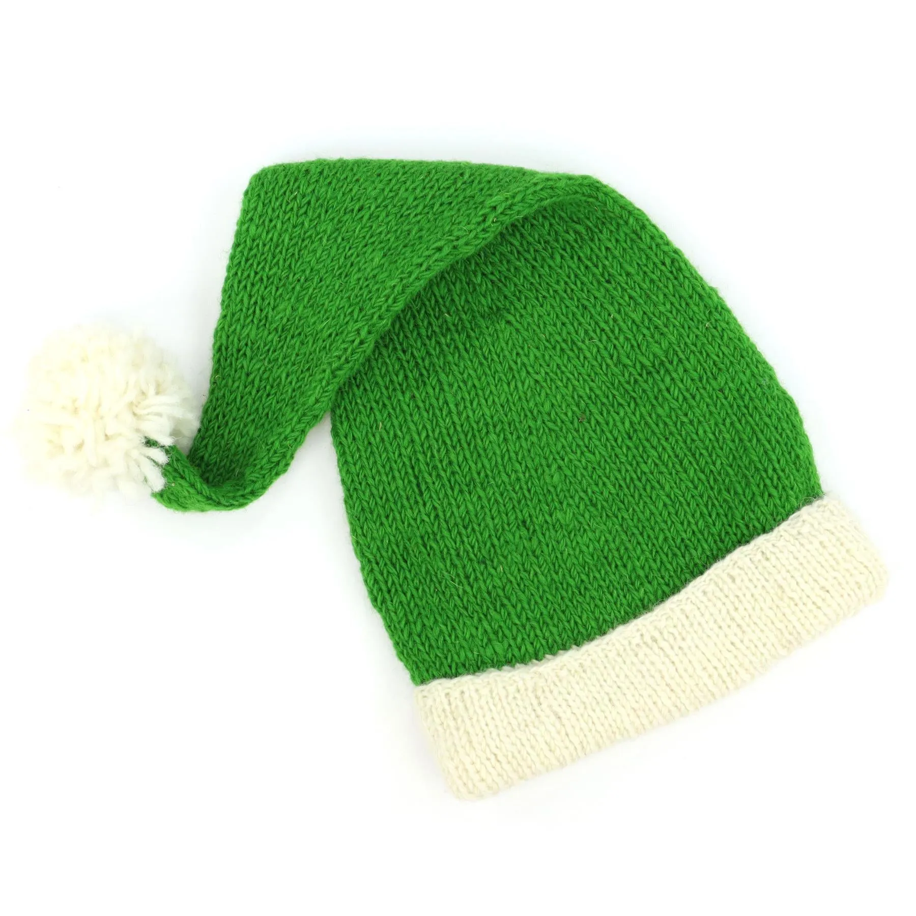 Hand Knitted Wool Christmas Beanie Hat - Elf