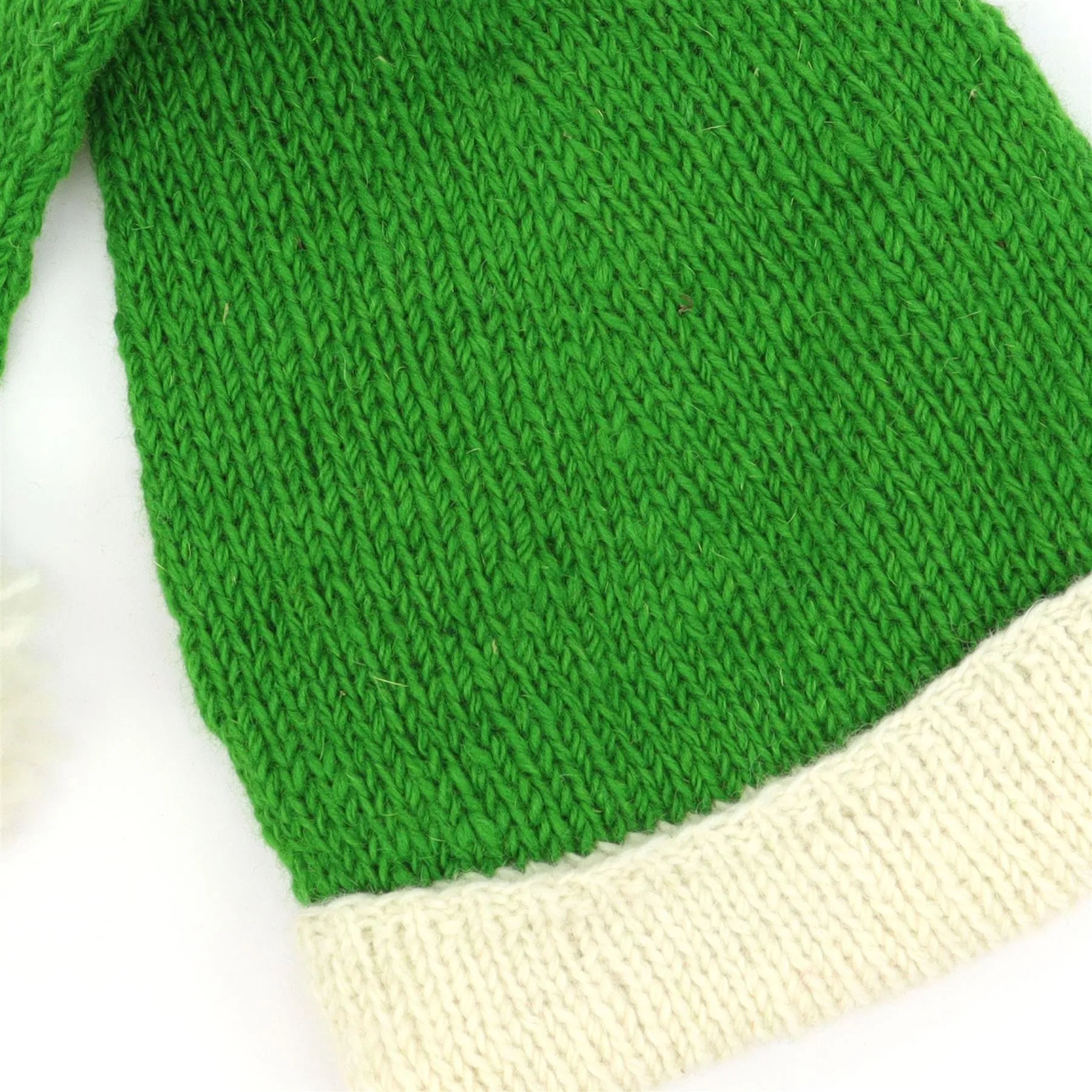 Hand Knitted Wool Christmas Beanie Hat - Elf