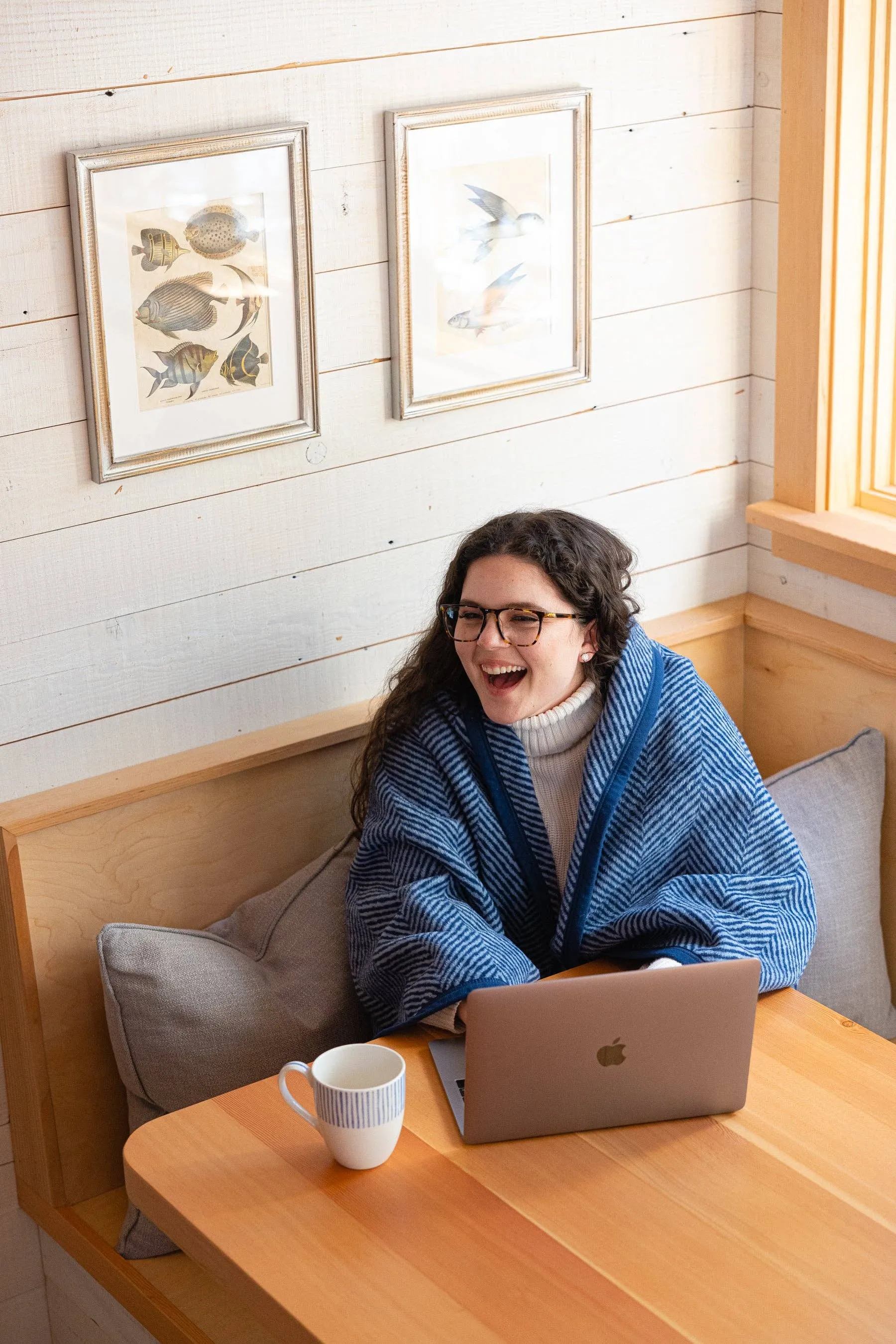 Harborview Herringbone Navy Blanket