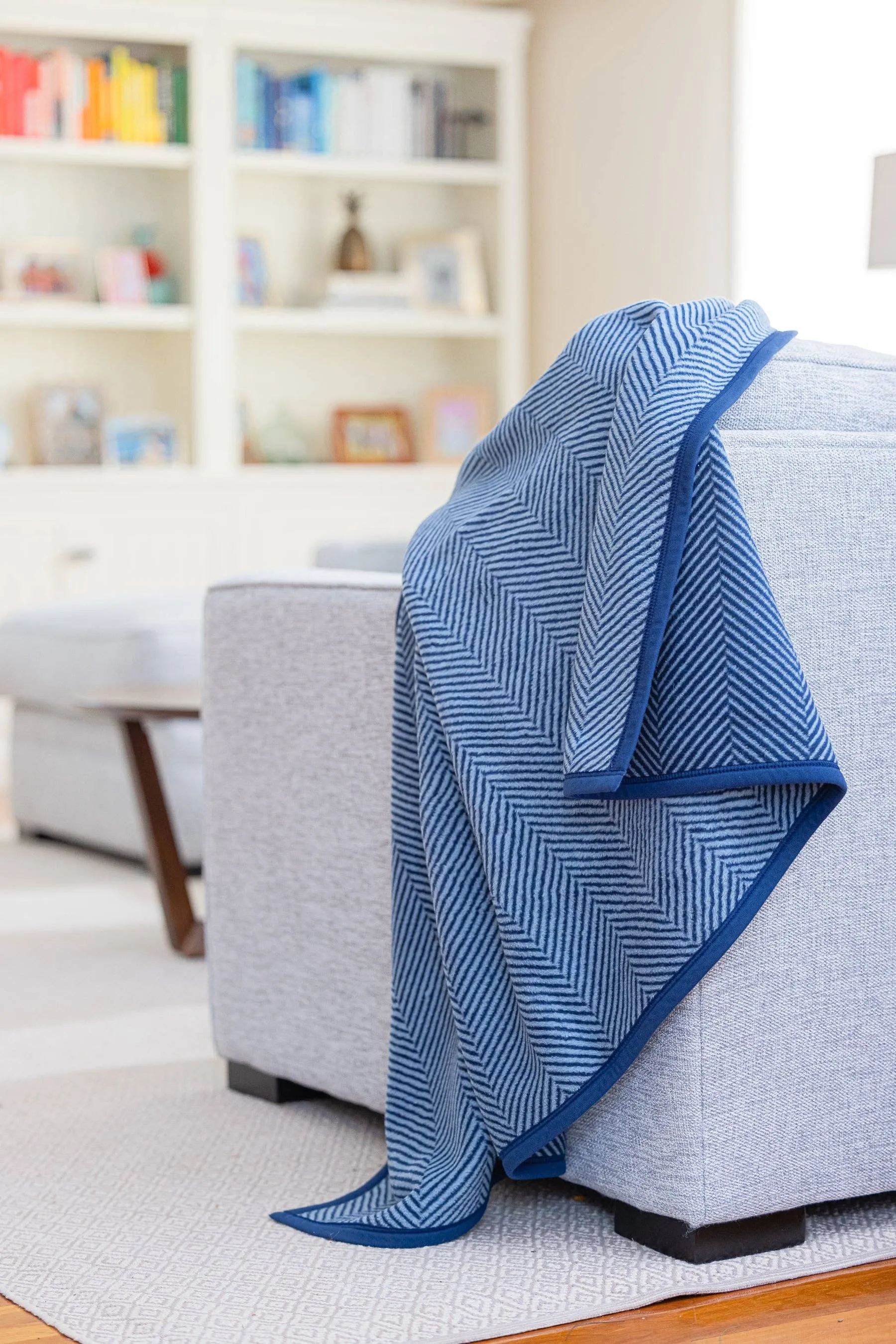 Harborview Herringbone Navy Blanket