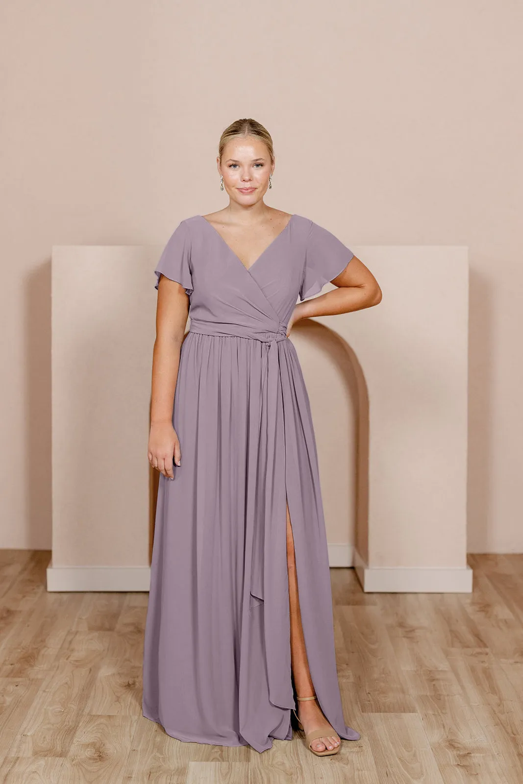 Harper Chiffon Faux Wrap Dress | Made To Order