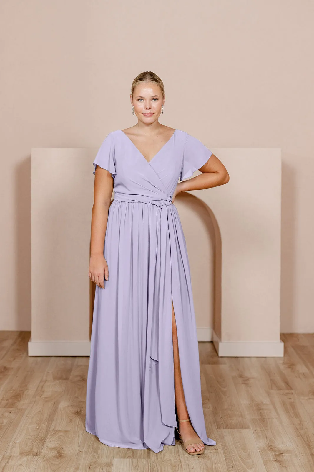 Harper Chiffon Faux Wrap Dress | Made To Order