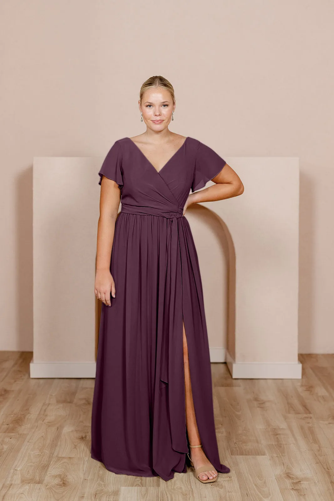 Harper Chiffon Faux Wrap Dress | Made To Order