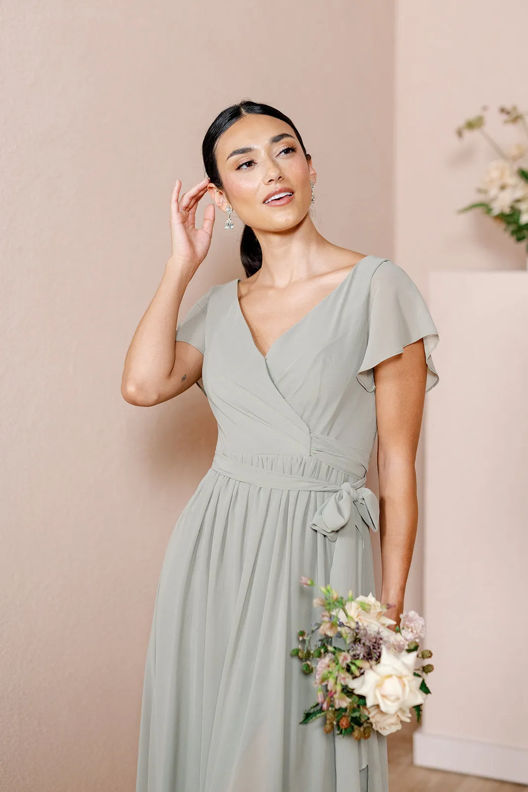 Harper Chiffon Faux Wrap Dress | Made To Order