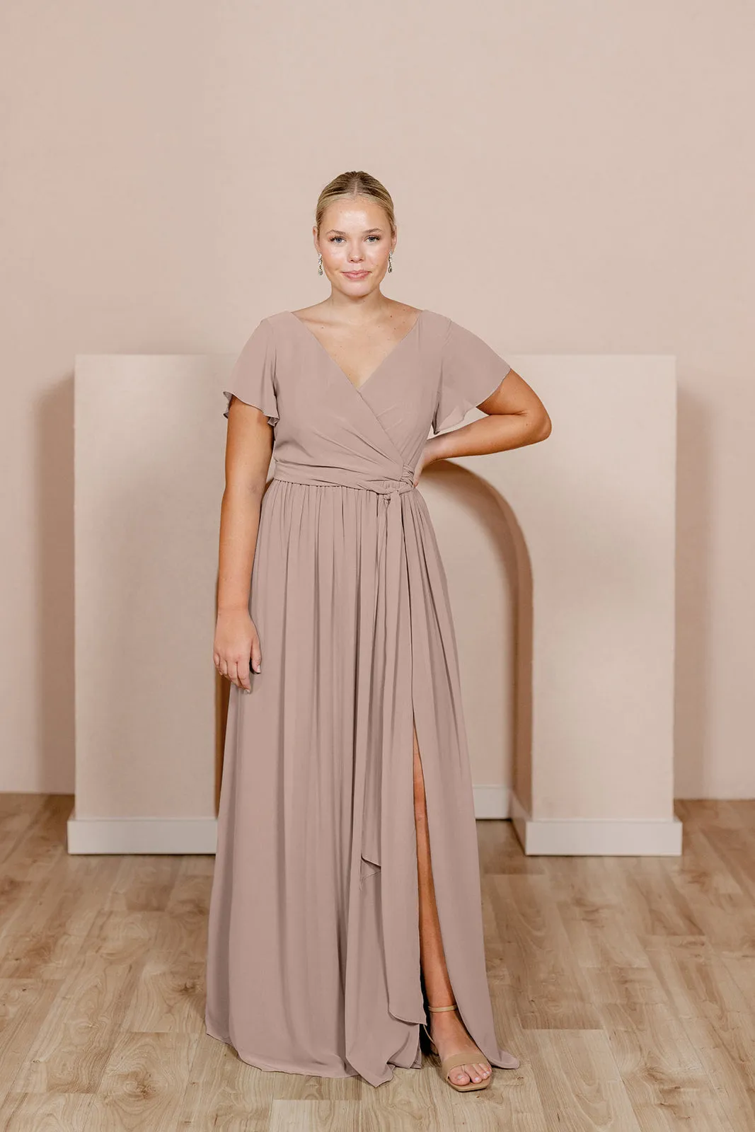 Harper Chiffon Faux Wrap Dress | Made To Order