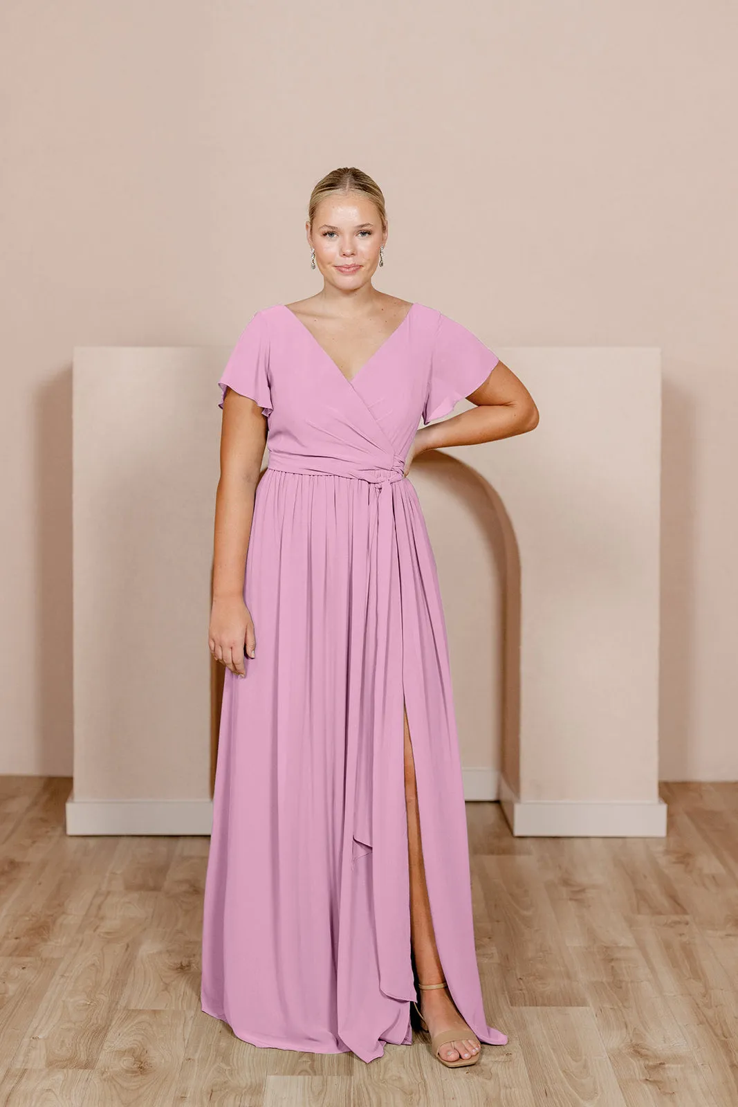 Harper Chiffon Faux Wrap Dress | Made To Order