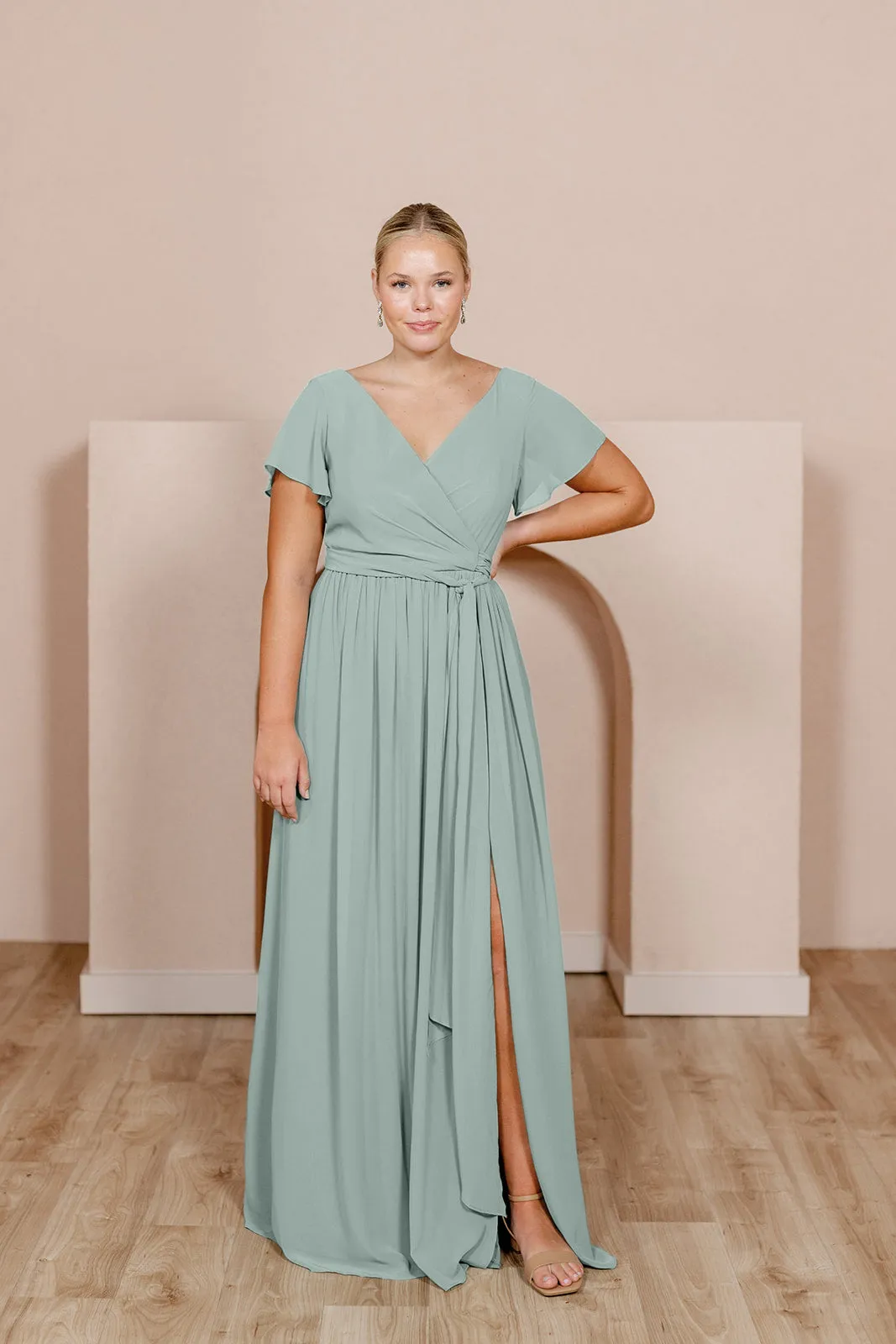 Harper Chiffon Faux Wrap Dress | Made To Order