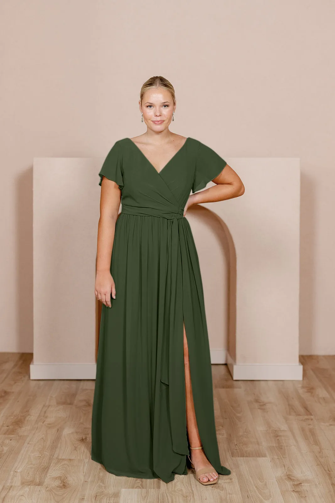 Harper Chiffon Faux Wrap Dress | Made To Order