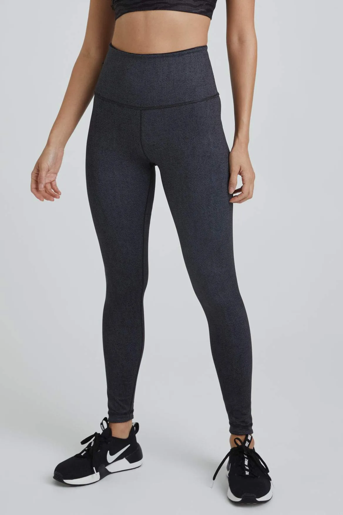 High Waist Leggings Charcoal Zebra