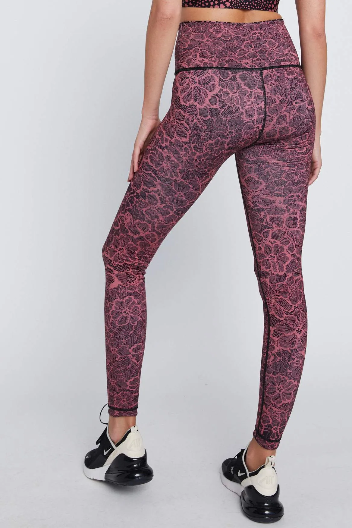 High Waist Reversible Leggings Mauve Cheer