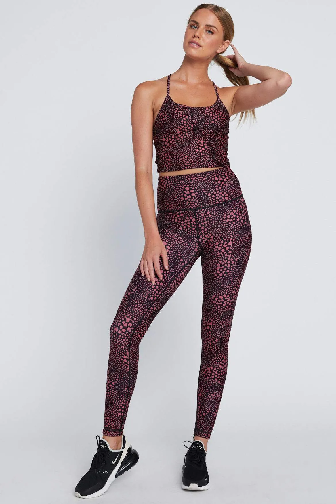 High Waist Reversible Leggings Mauve Cheer