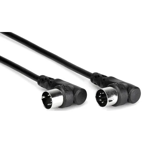 Hosa MID-310RR Standard Right-Angle MIDI to Right-Angle MIDI Cable (Black) - 10'