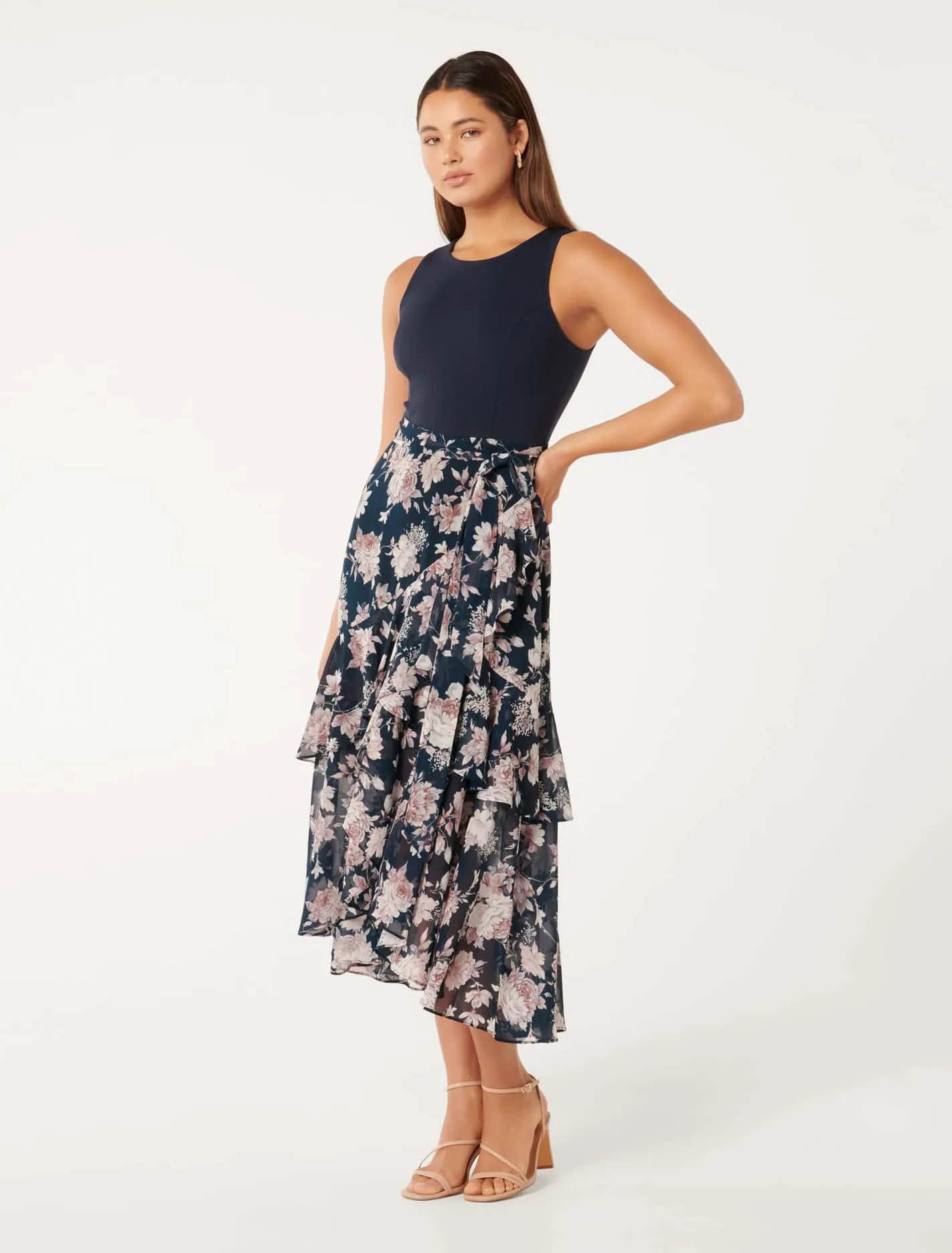 Ilaria 2 in 1 Ruffle Midi Dress