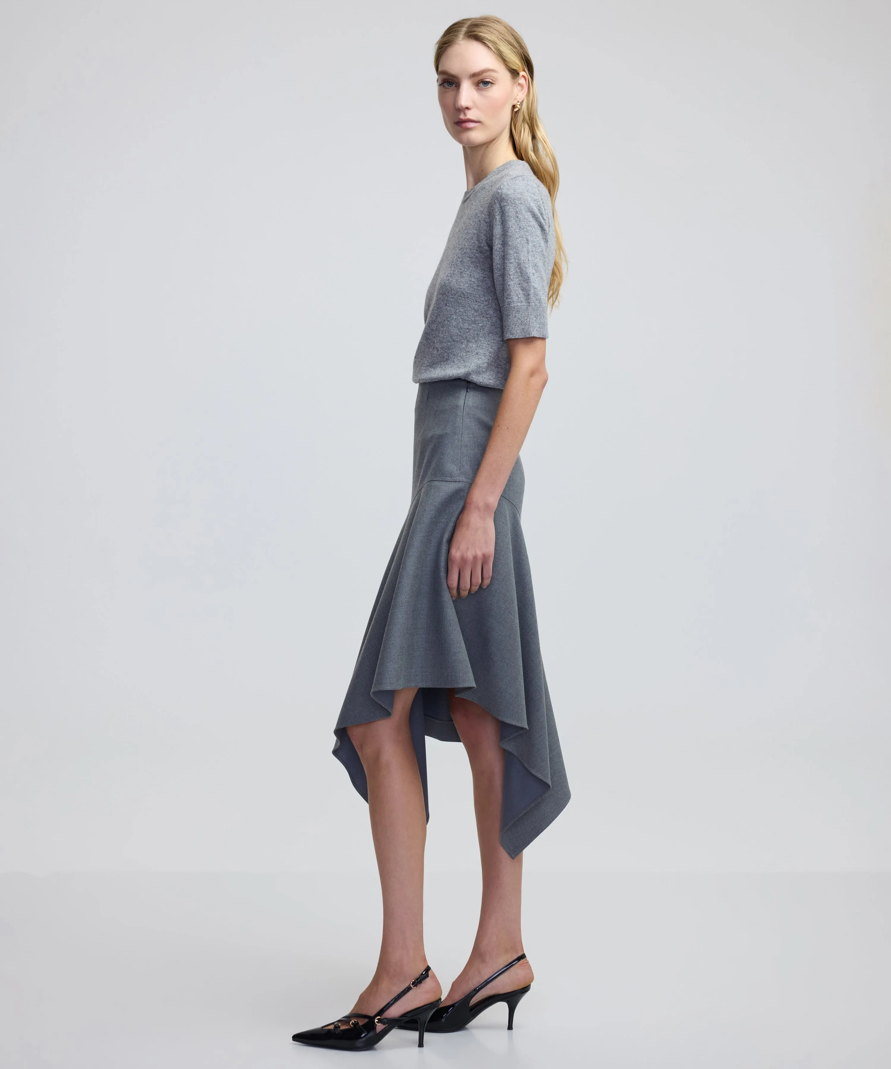 Ipekyol Asymmetrical Flounced Skirt Grey