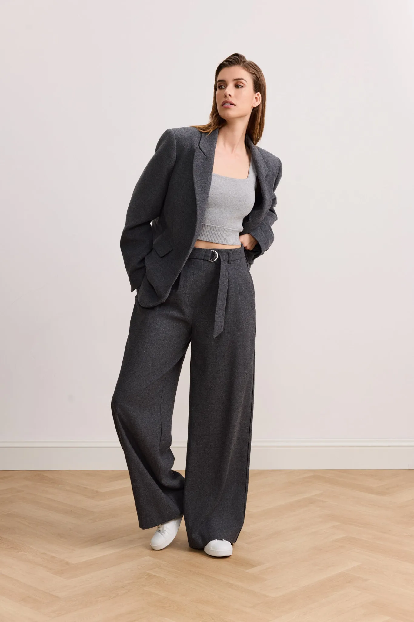 IZZY wide leg pants - Dark Grey