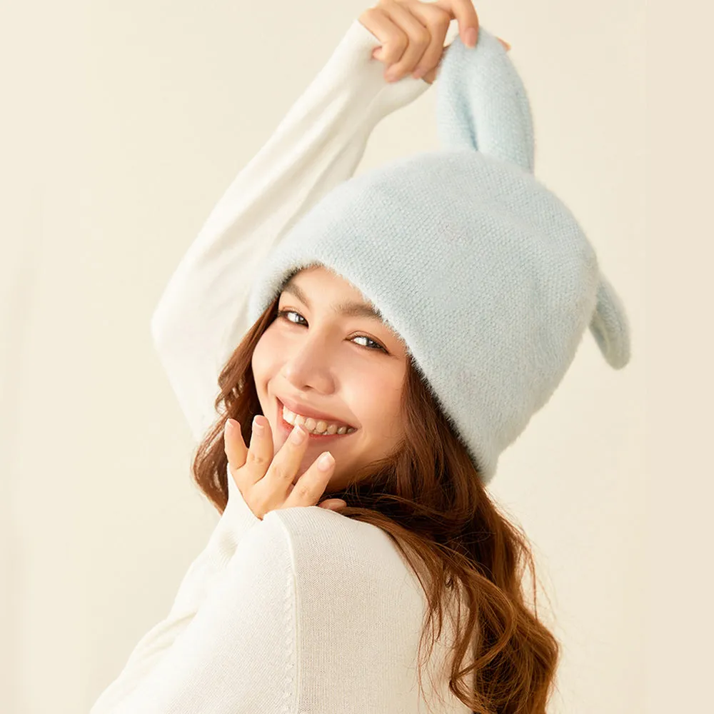 Japan Stock Women's Winter Plush Ear Beanie Hat