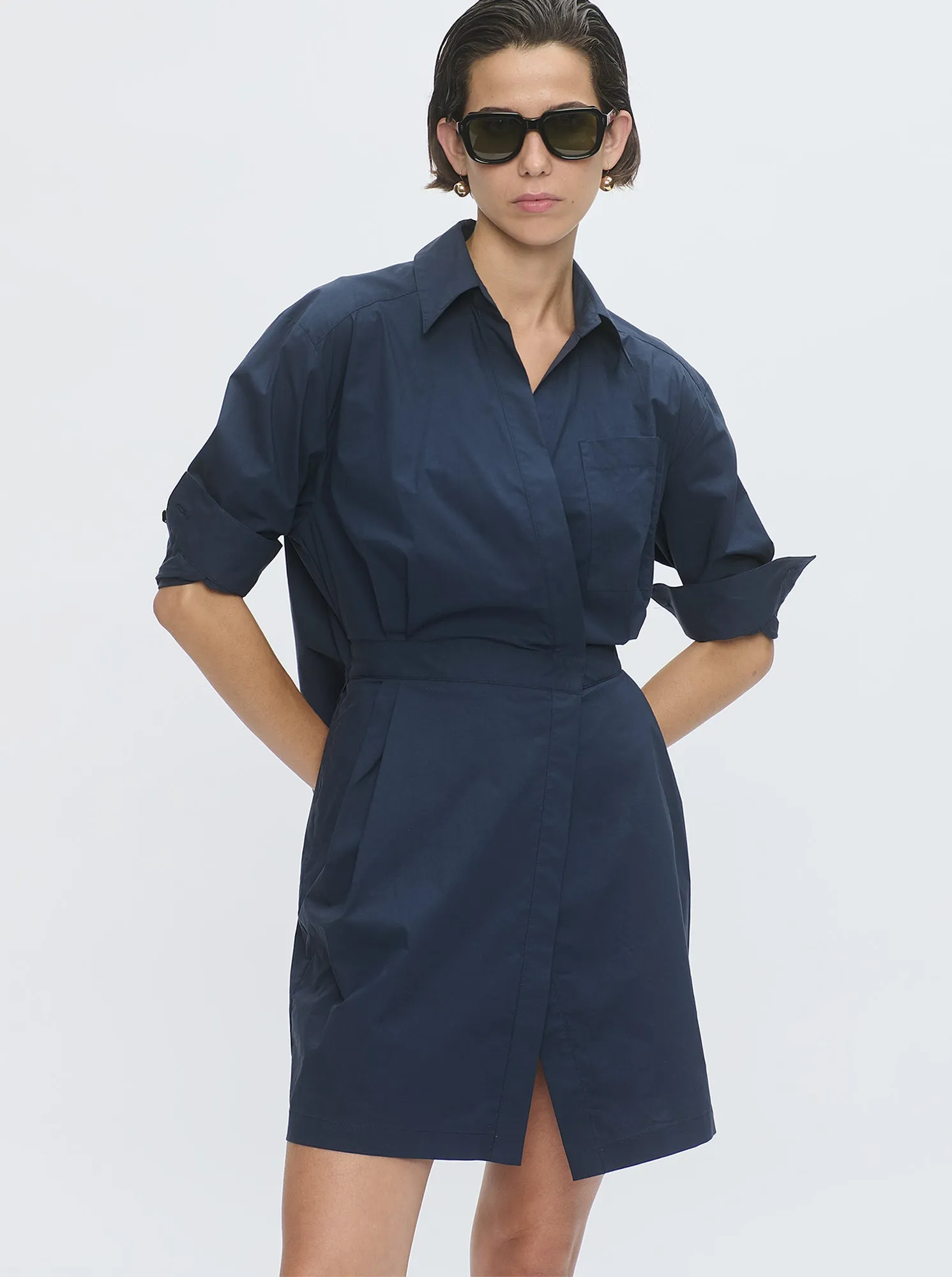 JAXINA Wrap shirt dress Navy