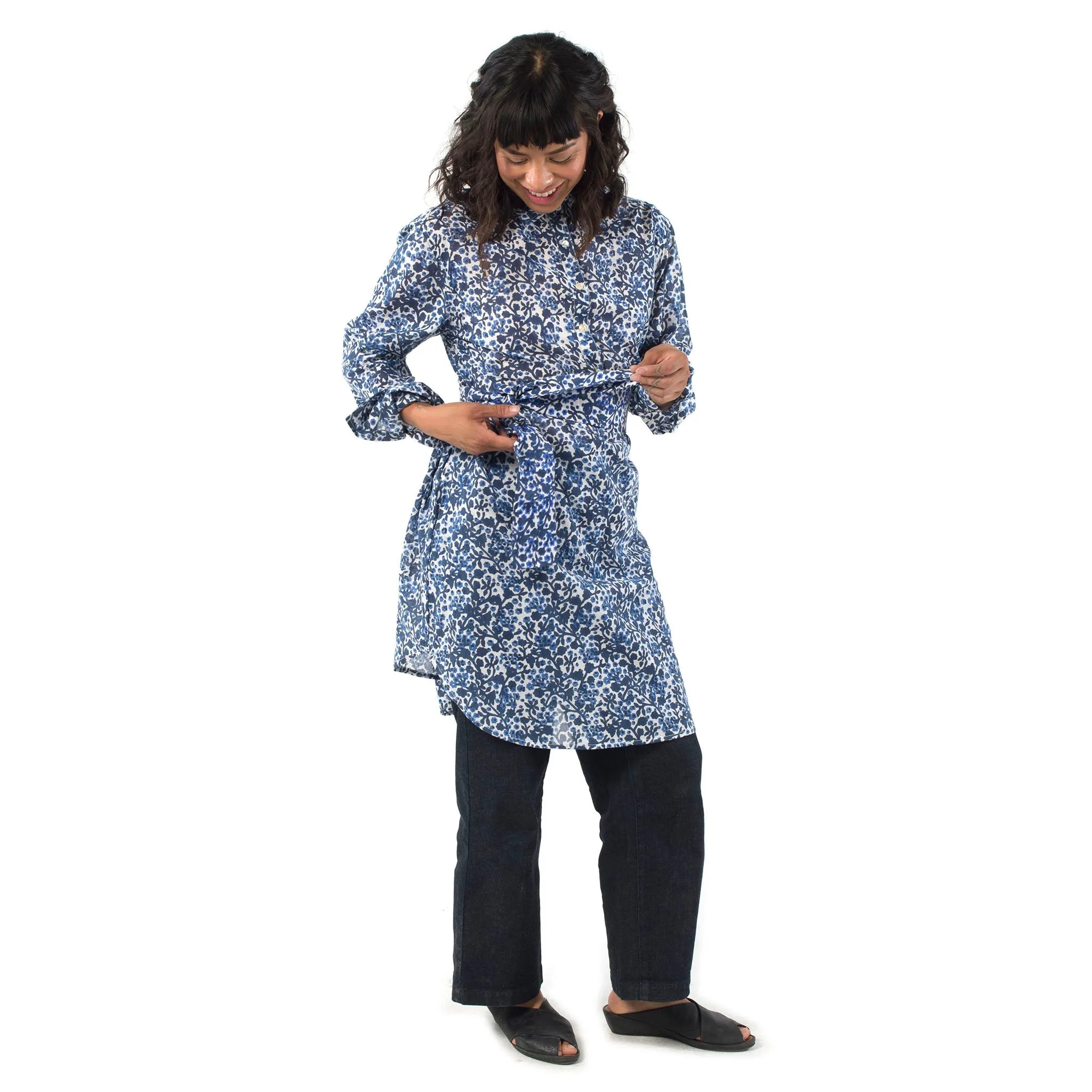 Katherine Shirt Dress in Blue Melody