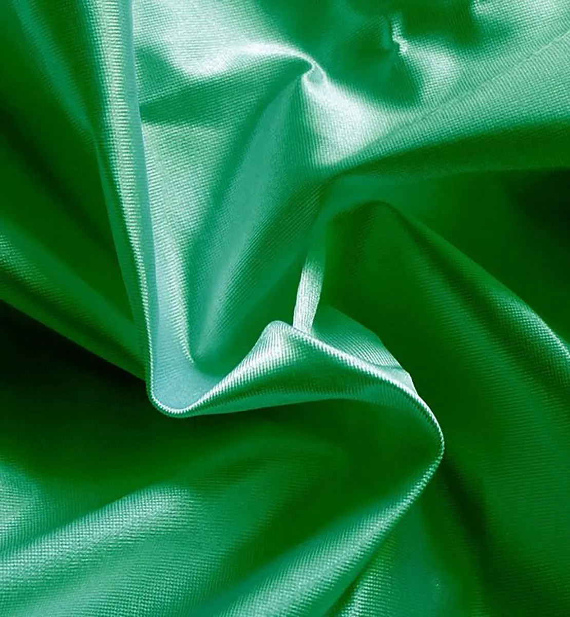 Kelly Green 60" x 108" Rectangular Poly Knit Satin Table Topper