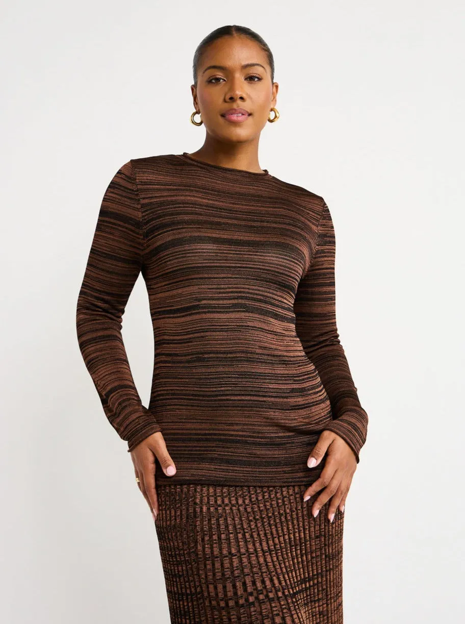 Kinney Alexis Top in Chocolate & Black Mix