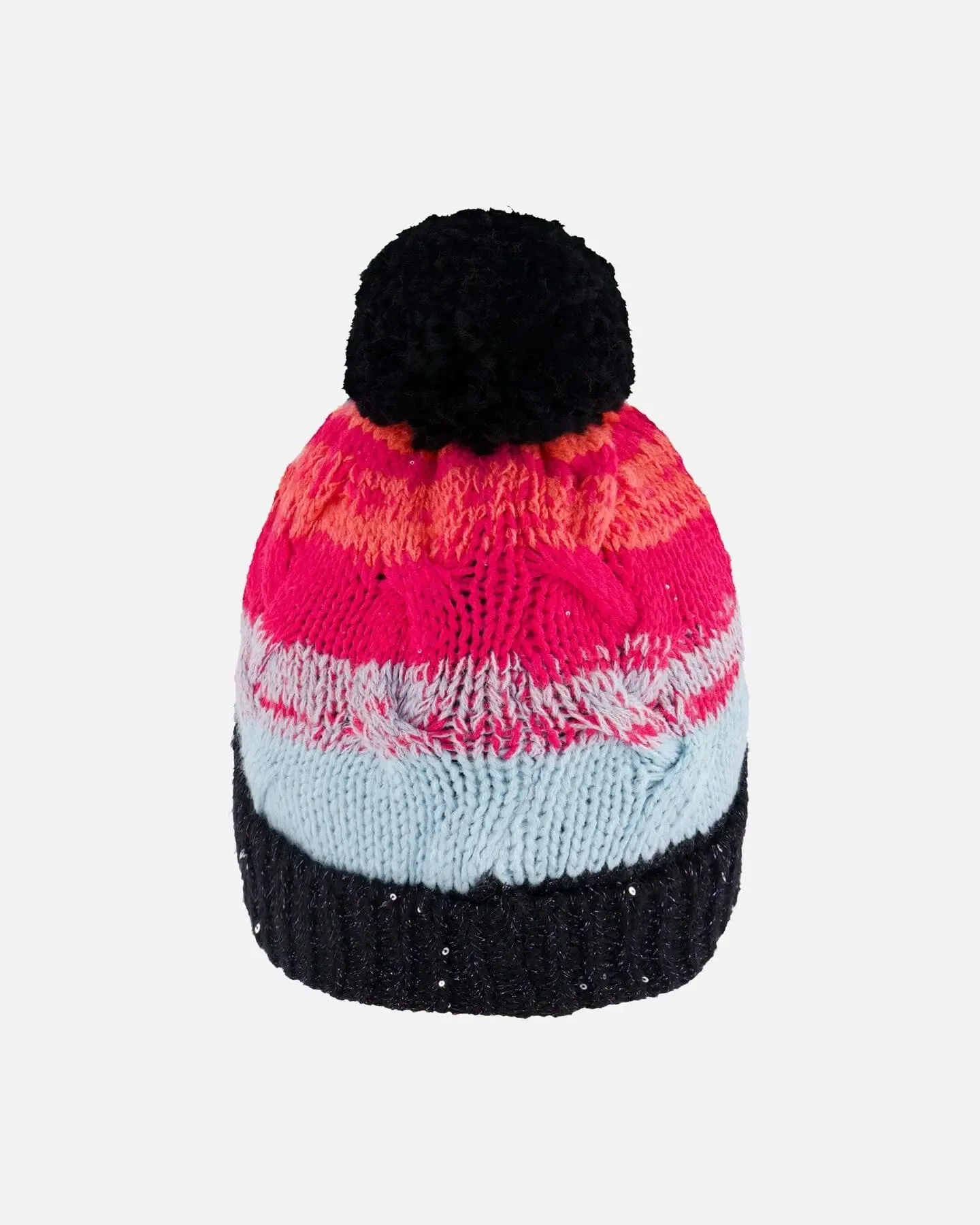 Knit Hat Gradient Blue, Coral And Fuschia