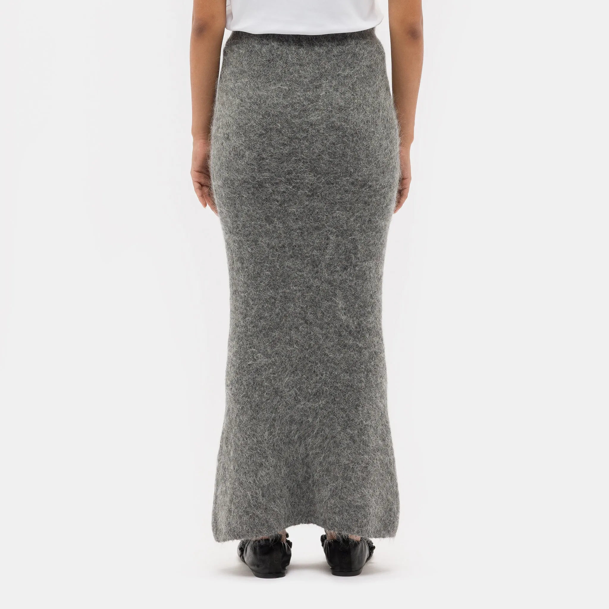 Knit Tube Skirt in Grey