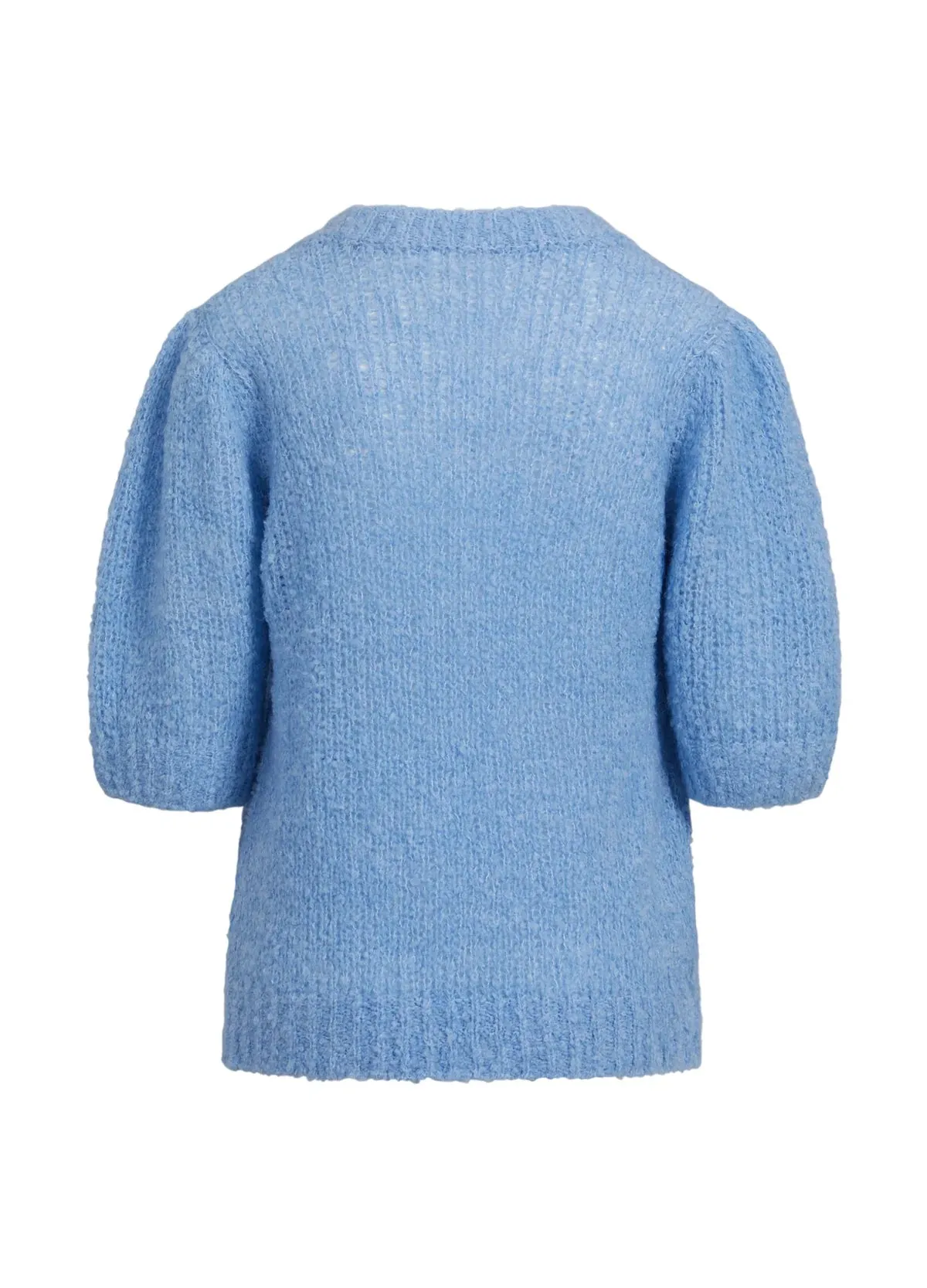 Knit with Puff Sleeves in Light Blue