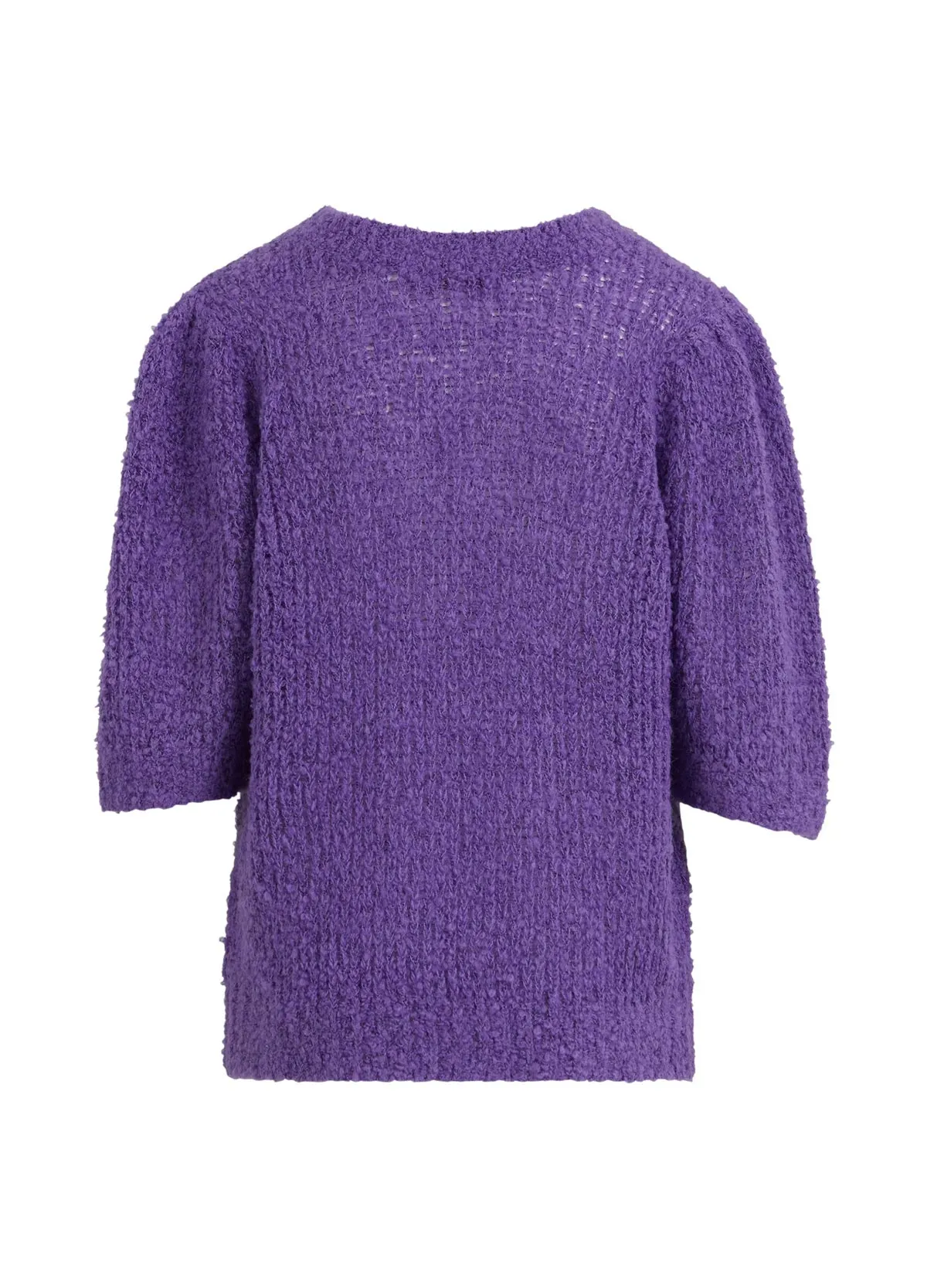 Knit with Puff Sleeves in Warm Purple