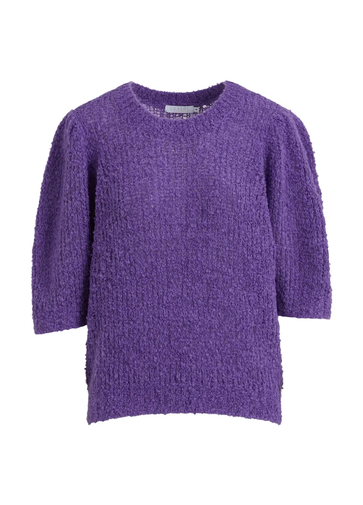 Knit with Puff Sleeves in Warm Purple