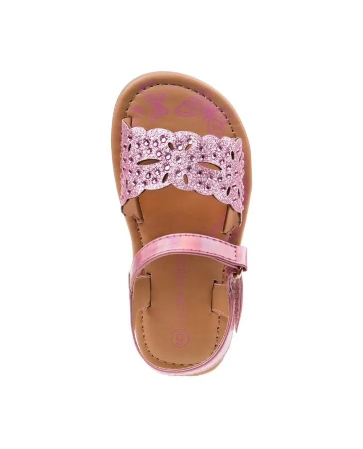 Laura Ashley Pink Embellished  Sandals for Toddler Girls