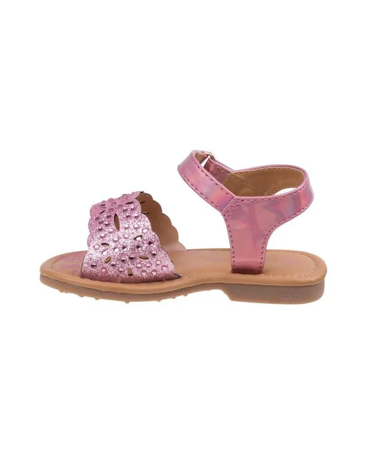 Laura Ashley Pink Embellished  Sandals for Toddler Girls