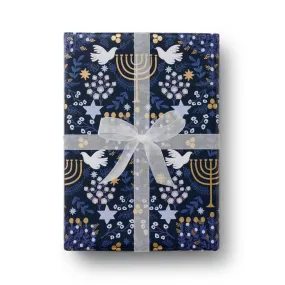 Laurel Menorah Gift Wrap