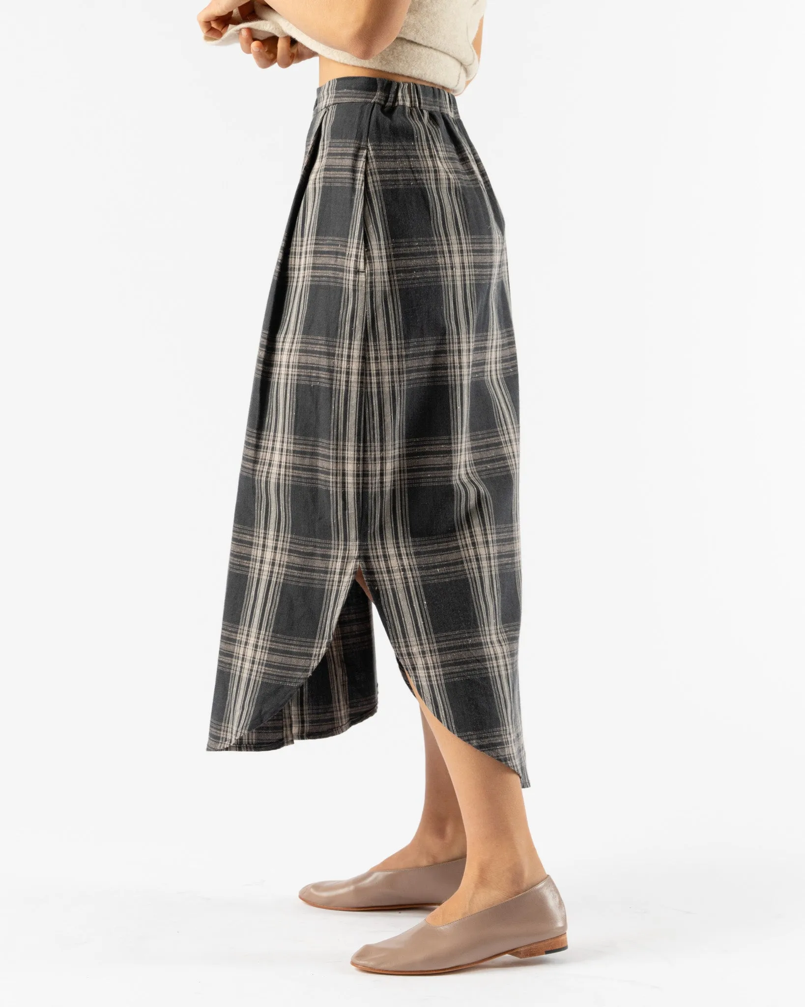 Lauren Manoogian Plaid Placket Skirt