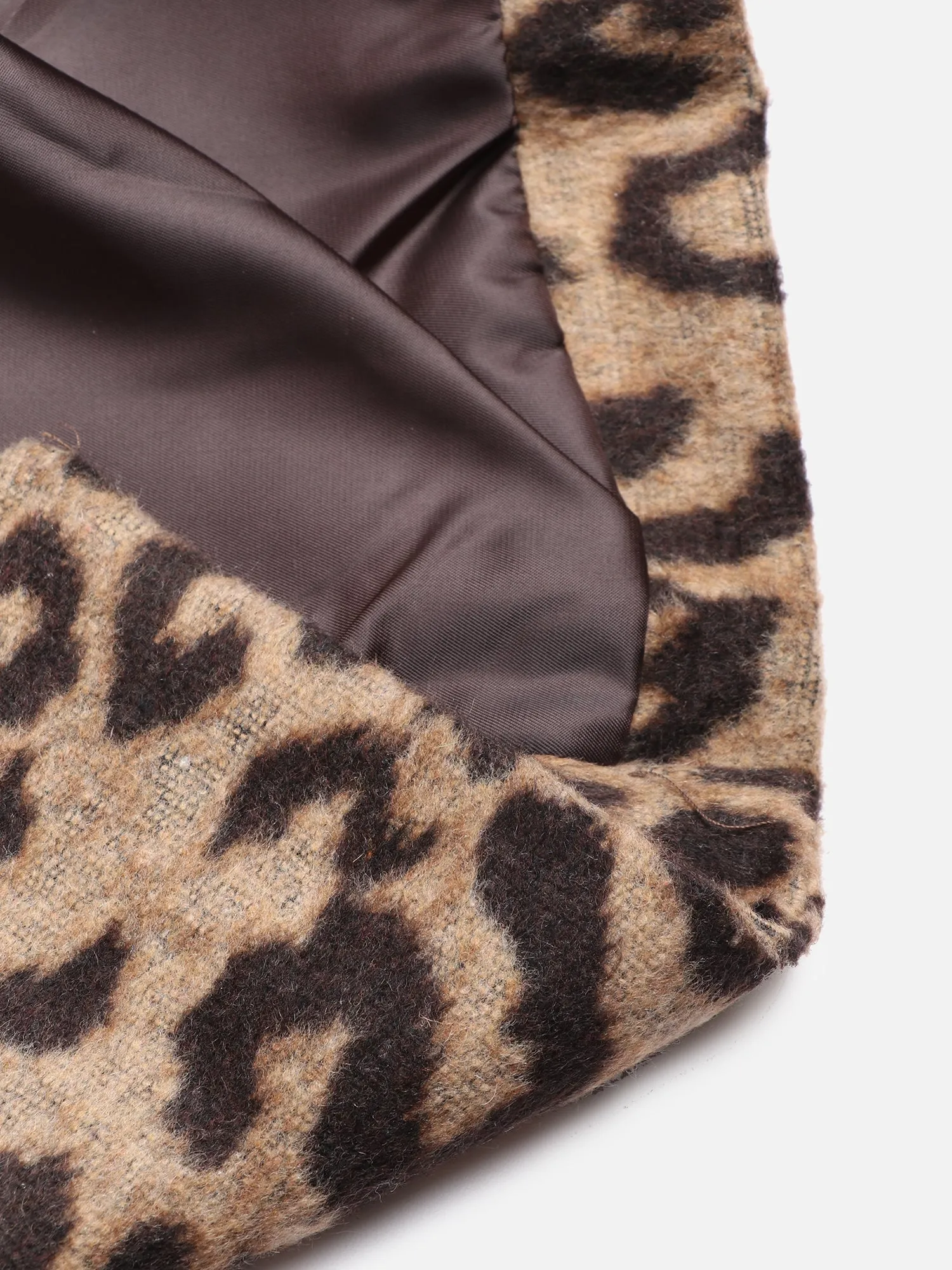 Leopard Print Woolen Coat