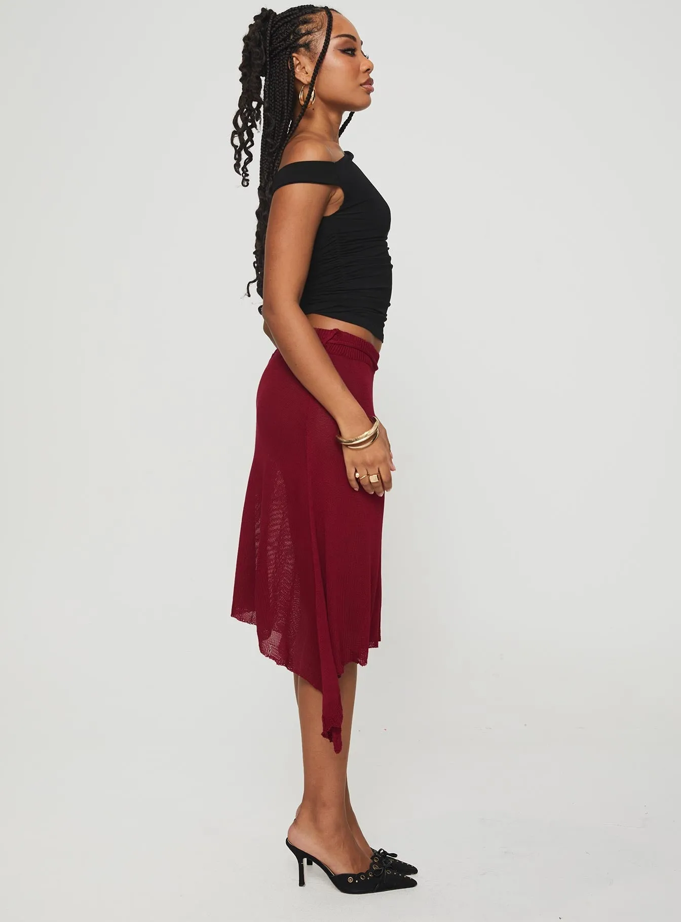 Leysa Midi Skirt Red