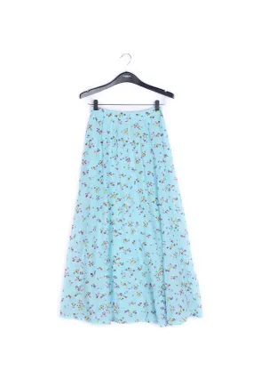 Light blue floral midi skirt