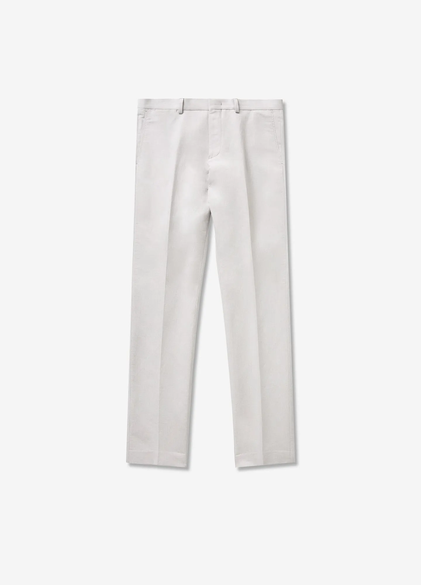 Linen Cotton Twill Suit Pant Silver