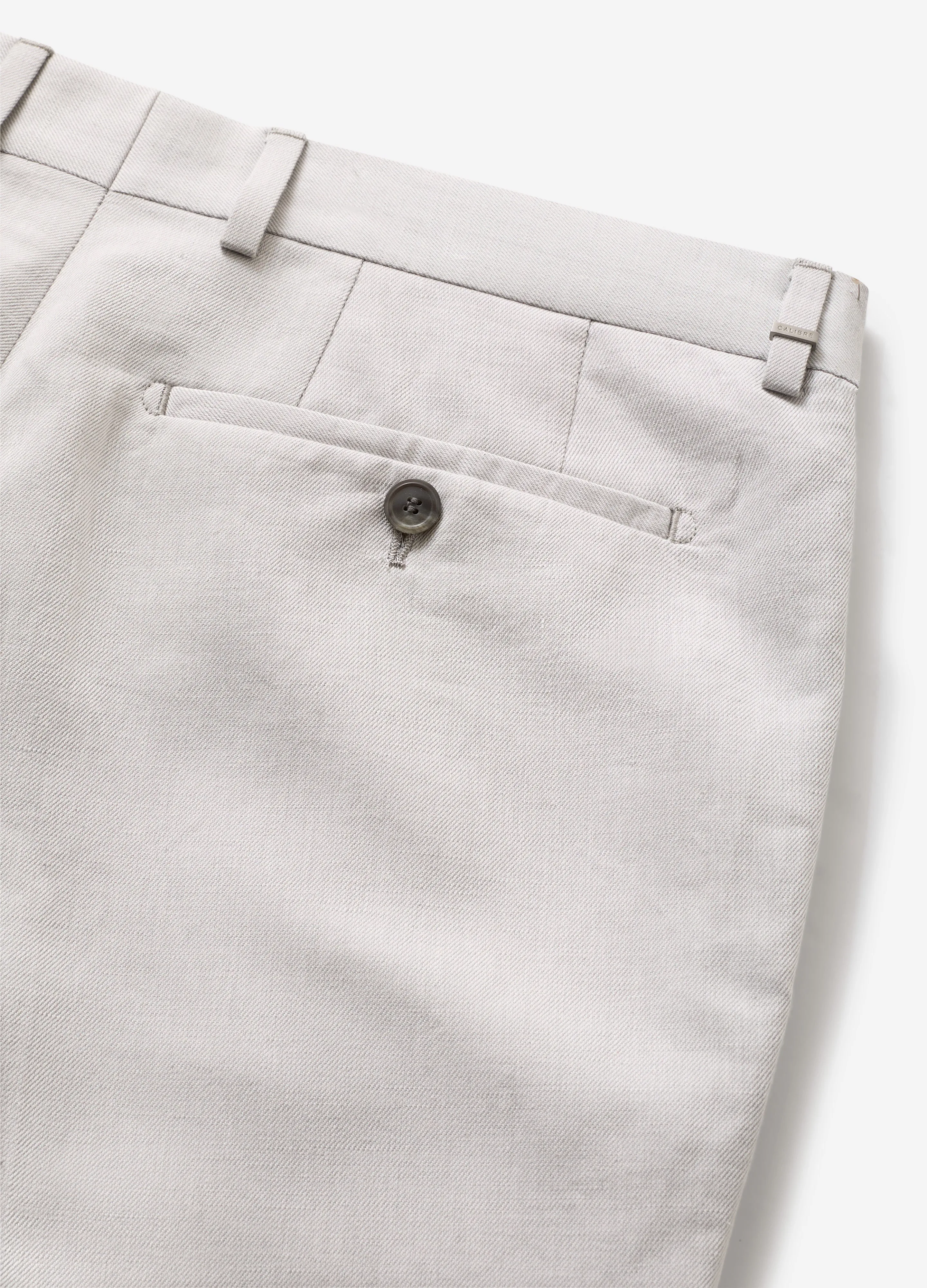 Linen Cotton Twill Suit Pant Silver