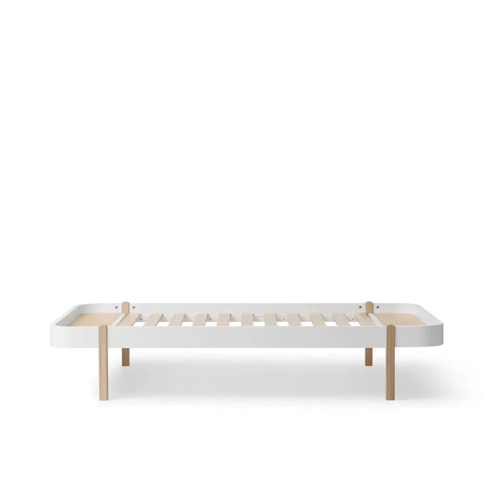 Lit 120 Wood Lounger, Blanc/Chêne