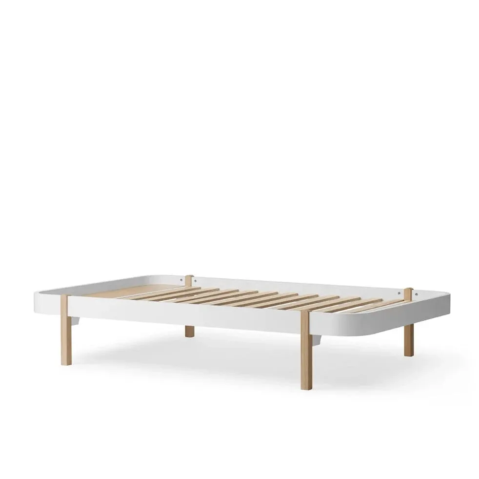 Lit 120 Wood Lounger, Blanc/Chêne