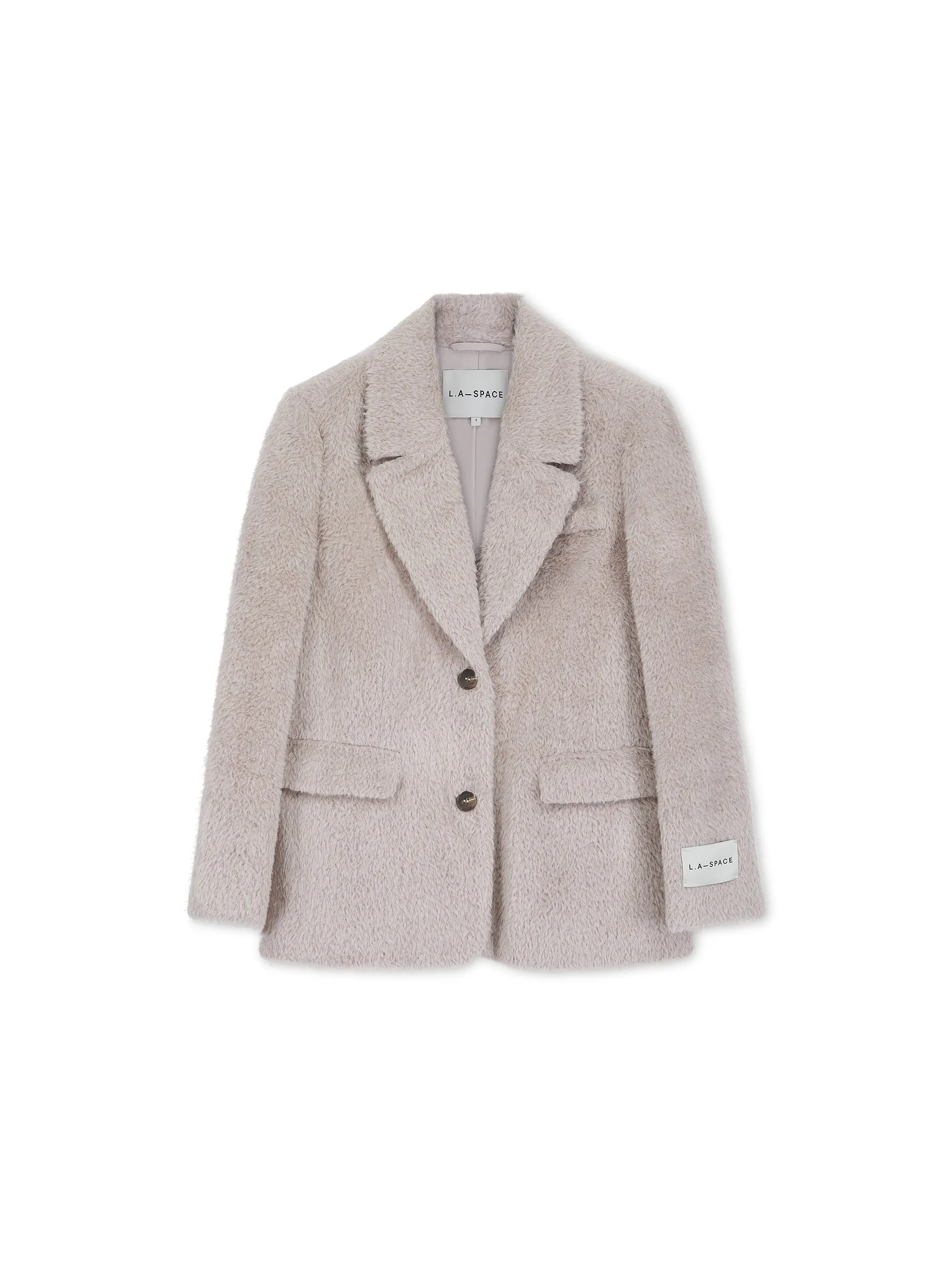 'LORIE’ TEXTURED WOOL BLEND BLAZER IN MINK