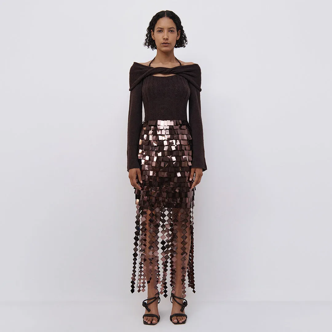 Lucee Sequin Midi Skirt