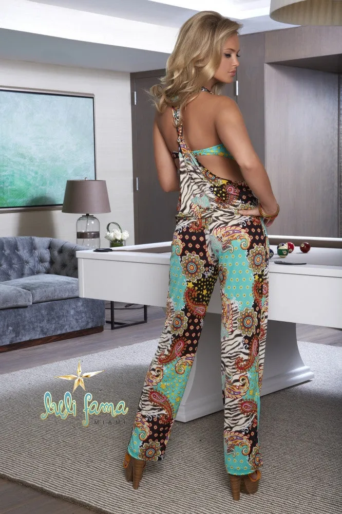 Luli Fama Desfile De Estrellas T-Back Long Jumpsuit