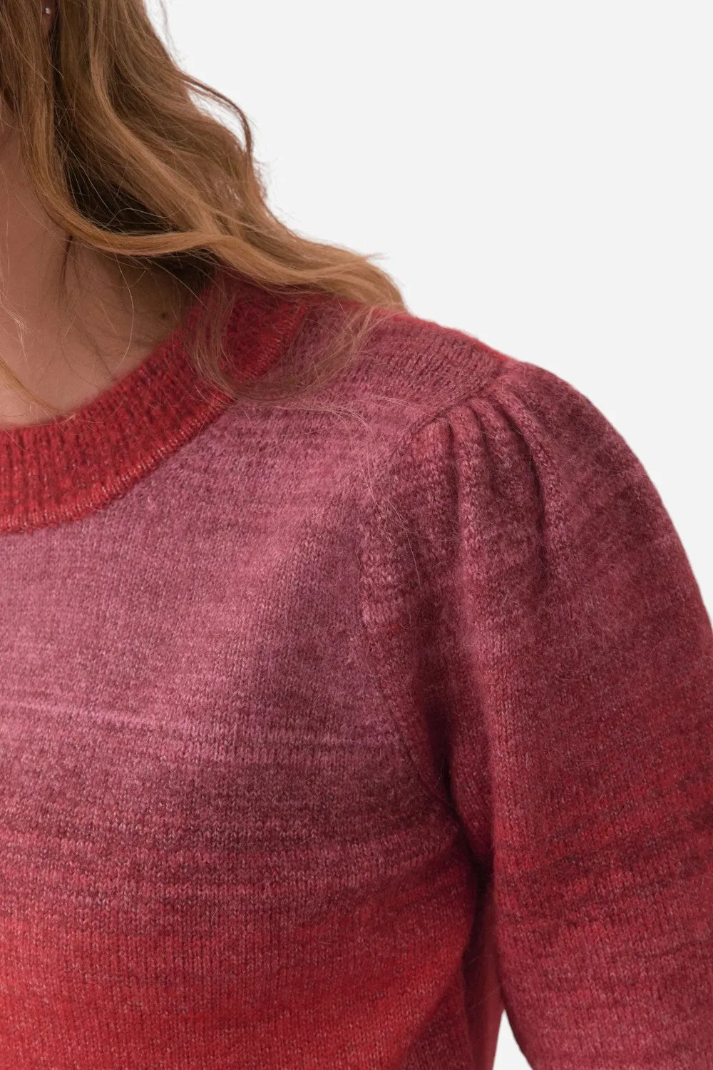 Marine Layer Alma Puff Sleeve Sweater in Warm Ombre