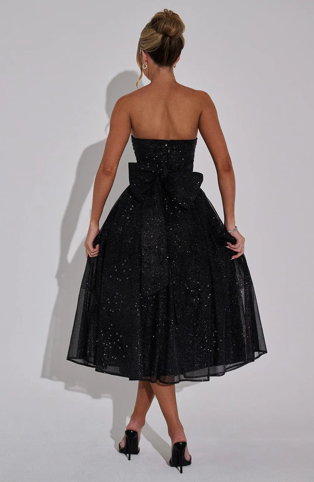 Marissa Midi Dress - Black Sparkle