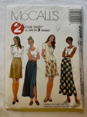 McCall's 2 Hour 2029 CUT Adult Skirt Size 8