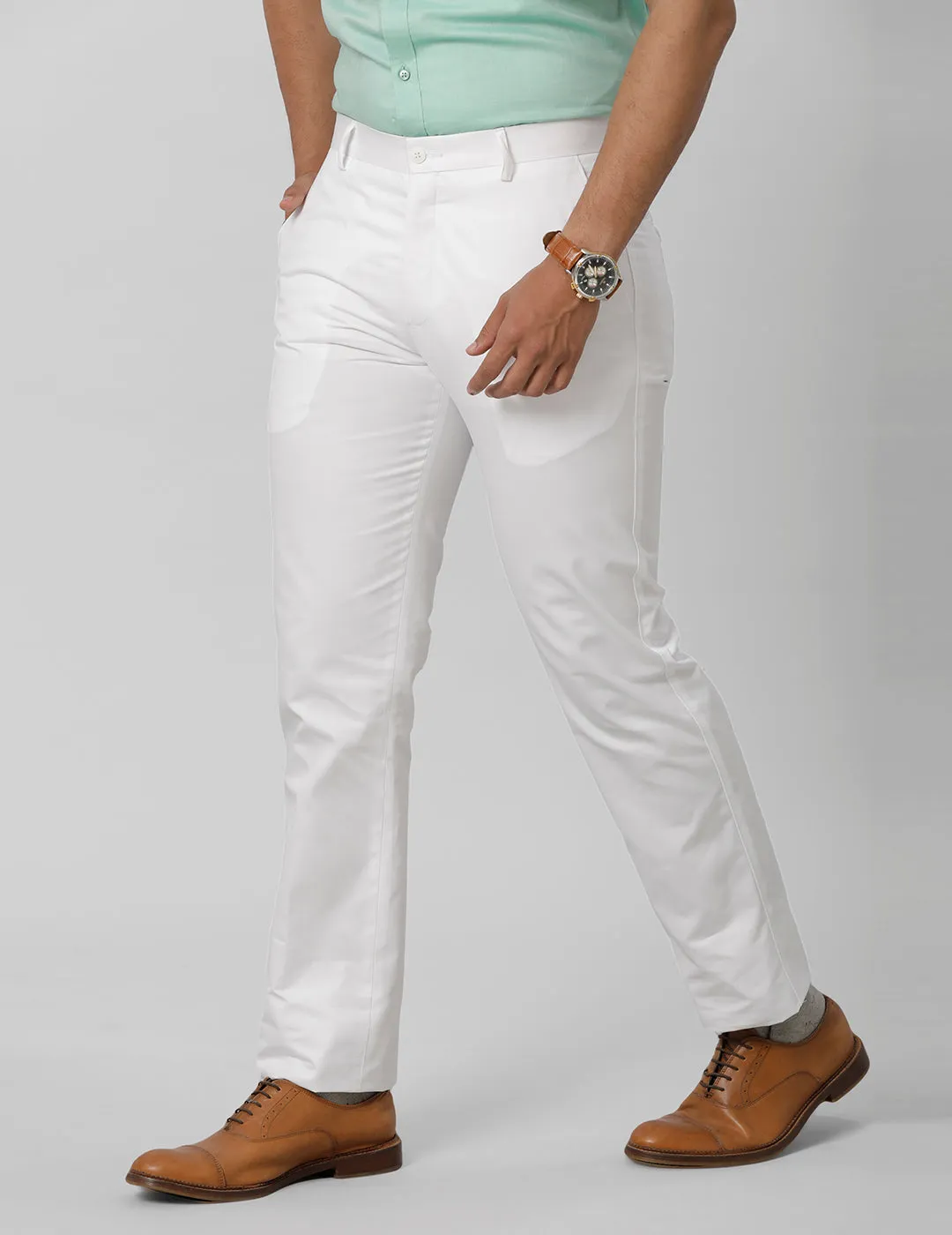 Men Linen Cotton White Pants Smart Care