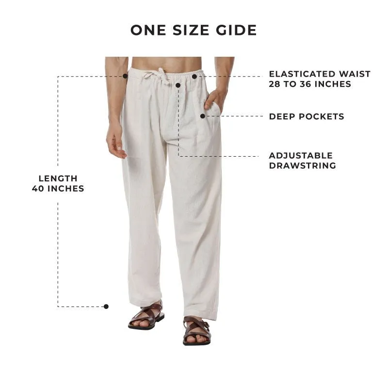 Men's Lounge Pant | Cream | Fits Waist Size 28 to 36 inches