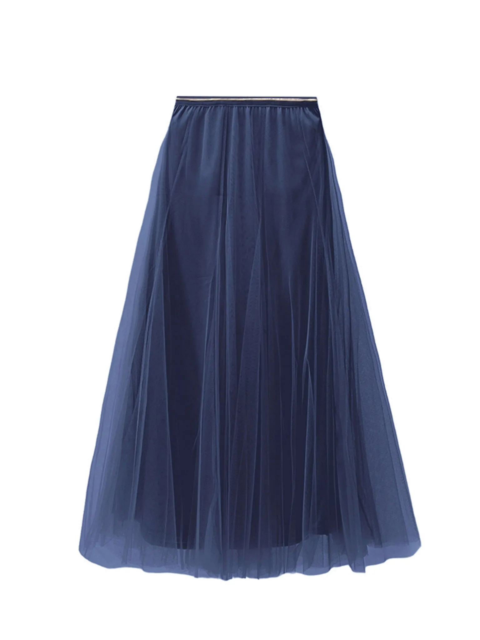 Midi Tulle Skirt - Navy Blue